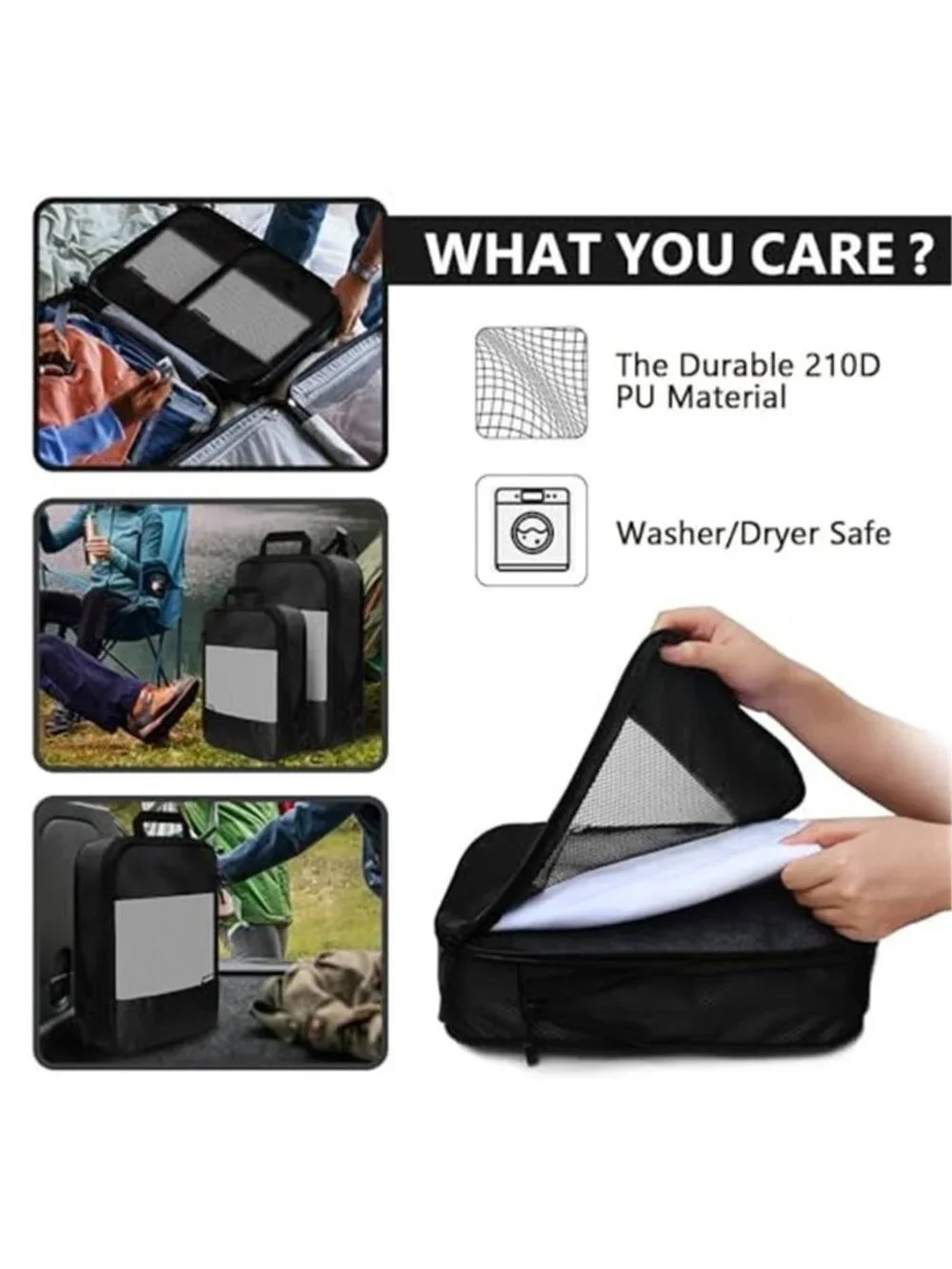 5 Piece Compression Packing Cubes Travel Luggage Organizer Bags Space Saving Set